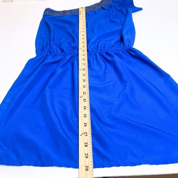 Angie One Shoulder Royal Blue Mini Dress Size Medium - Picture 11 of 16